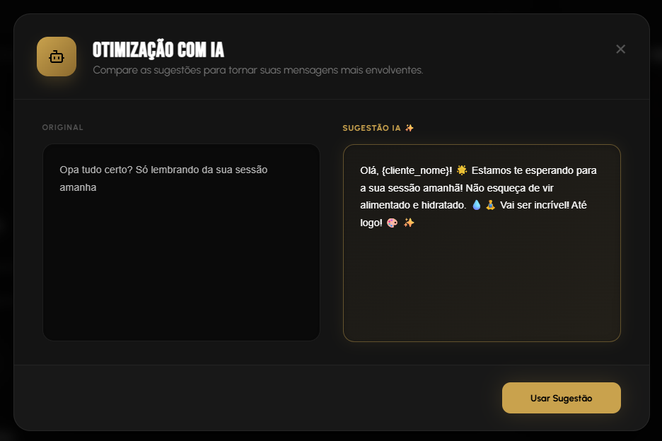 Modal de Otimização com IA do InkBook